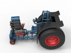 Fun short Super modified Pulling tractor Version 2 Scale 1 to 25 3D Print Model