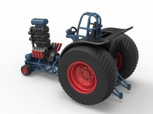 Fun short Super modified Pulling tractor Version 2 Scale 1 to 25 Model Cetak 3D