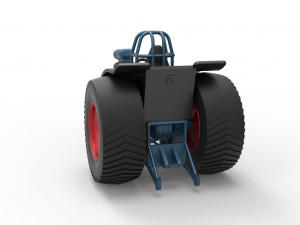 Fun short Super modified Pulling tractor Version 2 Scale 1 to 25 Model Cetak 3D