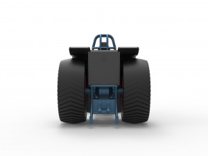 Fun short Super modified Pulling tractor Version 2 Scale 1 to 25 Model Cetak 3D