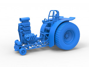Fun short Super modified Pulling tractor Version 2 Scale 1 to 25 Model Cetak 3D