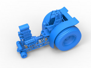 Fun short Super modified Pulling tractor Version 2 Scale 1 to 25 Model Cetak 3D