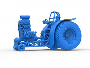 Fun short Super modified Pulling tractor Version 2 Scale 1 to 25 Model Cetak 3D