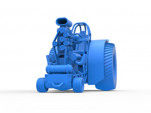 Fun short Super modified Pulling tractor Version 2 Scale 1 to 25 Model Cetak 3D