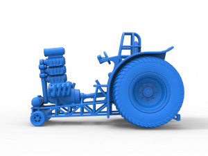 Fun short Super modified Pulling tractor Version 2 Scale 1 to 25 Model Cetak 3D