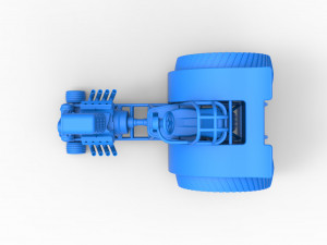 Fun short Super modified Pulling tractor Version 2 Scale 1 to 25 Model Cetak 3D