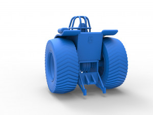 Fun short Super modified Pulling tractor Version 2 Scale 1 to 25 Model Cetak 3D