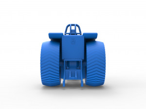 Fun short Super modified Pulling tractor Version 2 Scale 1 to 25 Model Cetak 3D