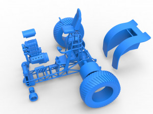 Fun short Super modified Pulling tractor Version 2 Scale 1 to 25 Model Cetak 3D
