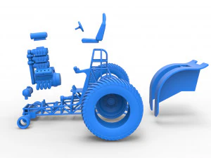 Fun short Super modified Pulling tractor Version 2 Scale 1 to 25 3D Print Model