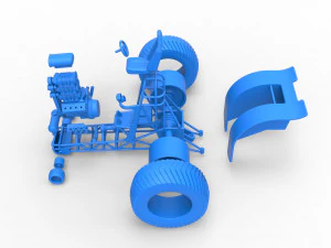 Fun short Super modified Pulling tractor Version 2 Scale 1 to 25 3D Print Model