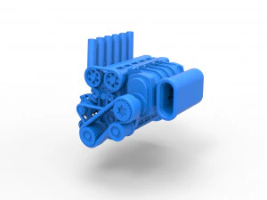 Motore sei cilindri in linea sovralimentato Versione 2 Scala da 1 a 25 Modello di stampa 3D