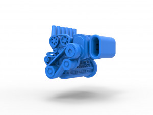 Supercharged straight-six engine Version 2 Scale 1 to 25 3D Принт Модель