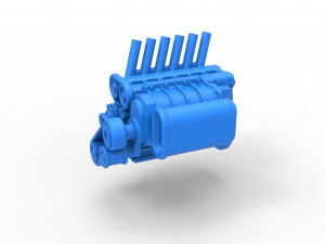 Supercharged straight-six engine Version 2 Scale 1 to 25 3D Принт Модель
