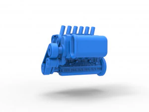 Supercharged straight-six engine Version 2 Scale 1 to 25 3D Print Model