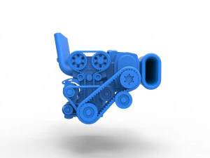 Supercharged straight-six engine Version 2 Scale 1 to 25 3D Print Model