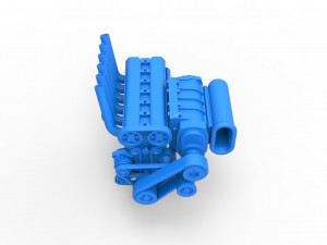 Supercharged straight-six engine Version 2 Scale 1 to 25 3D Принт Модель