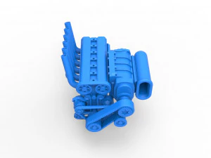 Supercharged straight-six engine Version 2 Scale 1 to 25 3D Print Model