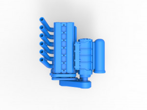 Supercharged straight-six engine Version 2 Scale 1 to 25 3D Принт Модель