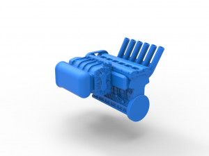 Supercharged straight-six engine Version 2 Scale 1 to 25 3D Принт Модель