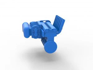 Supercharged straight-six engine Version 2 Scale 1 to 25 3D Print Model