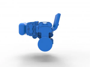 Supercharged straight-six engine Version 2 Scale 1 to 25 3D Print Model