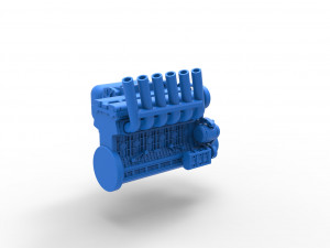 Supercharged straight-six engine Version 2 Scale 1 to 25 3D Принт Модель
