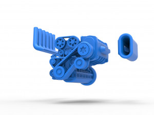 Supercharged straight-six engine Version 2 Scale 1 to 25 3D Принт Модель