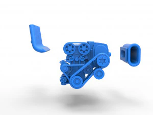 Supercharged straight-six engine Version 2 Scale 1 to 25 3D Print Model