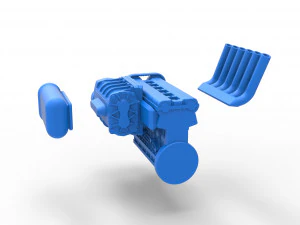 Supercharged straight-six engine Version 2 Scale 1 to 25 3D Print Model