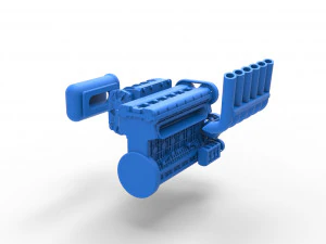 Supercharged straight-six engine Version 2 Scale 1 to 25 3D Print Model