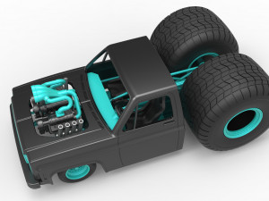 Concept dragster truck Scale 1 to 25 3D Print Model