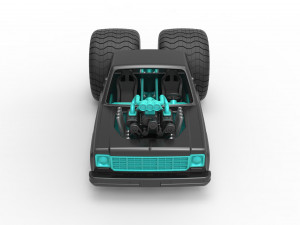 Concept dragster truck Scale 1 to 25 3D Print Model