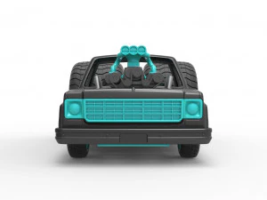 Concept dragster truck Scale 1 to 25 3D Print Model