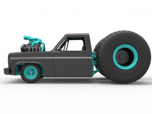 Concept dragster truck Scale 1 to 25 3D Print Model