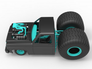 Concept dragster truck Scale 1 to 25 3D Print Model