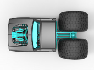 Concept dragster truck Scale 1 to 25 3D Print Model