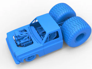 Concept dragster truck Scale 1 to 25 3D Print Model