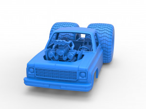 Concept dragster truck Scale 1 to 25 3D Print Model