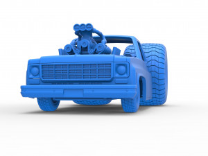 Concept dragster truck Scale 1 to 25 3D Print Model