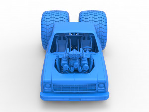 Concept dragster truck Scale 1 to 25 3D Print Model