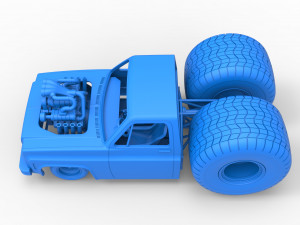 Concept dragster truck Scale 1 to 25 3D Print Model