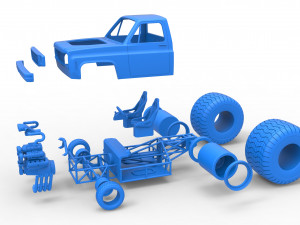 Concept dragster truck Scale 1 to 25 3D Print Model