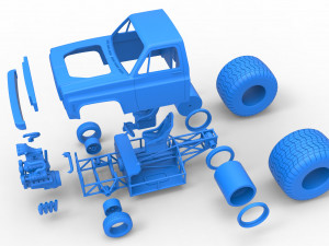 Concept dragster truck Scale 1 to 25 3D Print Model