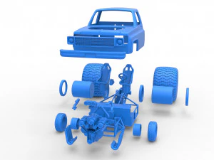 Concept dragster truck Scale 1 to 25 3D Print Model