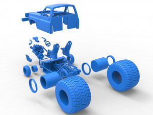 Concept dragster truck Scale 1 to 25 3D Print Model