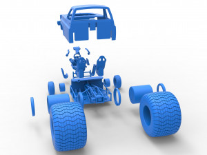 Concept dragster truck Scale 1 to 25 3D Print Model