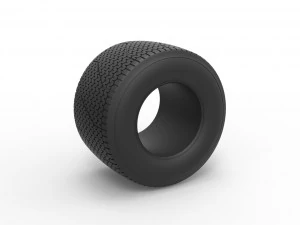 Dirt Sprint racing tire 21 Scale 1 to 25 3D Print Model