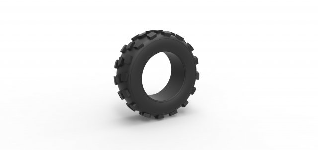 Offroad tire 61 Scale 1 to 25 Modello di stampa 3D .c4d .max .obj .3ds .fbx .stl .blend 