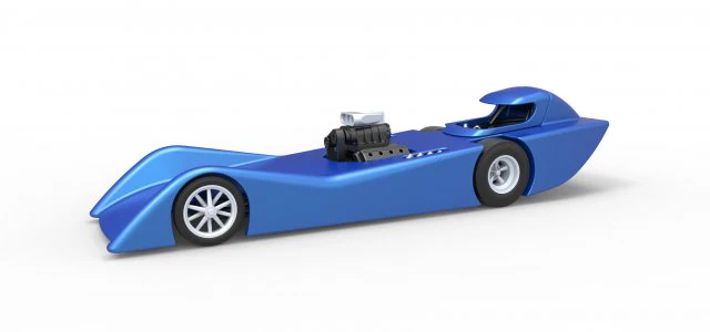 Front engine old school dragster with shell Version 6 Scale 1 to 25 3D Print Model .c4d .max .obj .3ds .fbx .stl .blend 